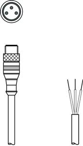 Leuze KS U-M8-3A-P1-100 Connection cable Turkey