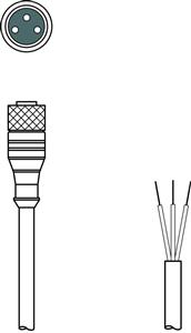 Leuze KD U-M8-3A-V1-050 Connection cable