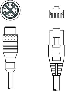 Leuze KSS GB-M12-8A-RJ45-A-P7-050 Interconnection cable Turkey