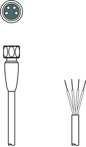 Leuze KD U-M8-4A-T0-100 F+B Connection cable