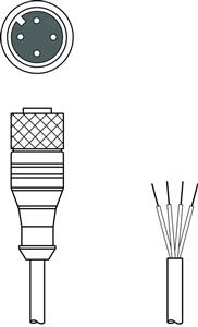 Leuze KD U-M12-4A-P1-200 Connection cable