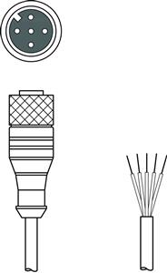 Leuze KB 008-3000 A Connection cable