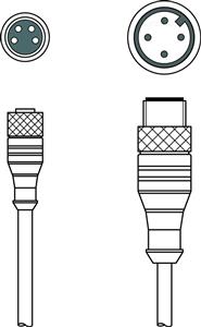 Leuze K-DS M8A-M12A-4P-0,3m-PVC Interconnection cable