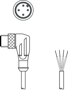 Leuze KS U-M12-4W-V1-050 Connection cable Turkey