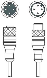 Leuze KDS U-M12-4A-M12-4A-P1-010 Interconnection cable