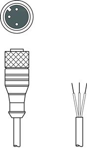 Leuze KD U-M12-3A-V1-030 Connection cable Turkey