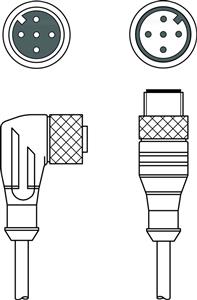 Leuze KDS U-M12-5W-M12-5A-P1-010-3DP Interconnection cable