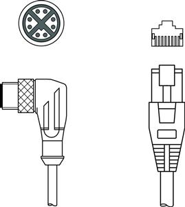 Leuze KSS GB-M12-8W-RJ45-A-P7-020 Interconnection cable