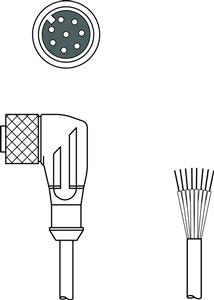 Leuze KD S-M12-8W-P1-500 Connection cable