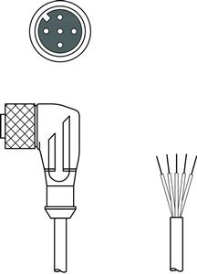 Leuze KD U-M12-5W-P1-030-3DP Connection cable Turkey