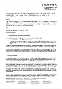 Schmersal Terms and conditions Webshop