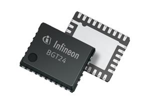 Infineon BGT24MTR12 24 – 2425 GHz | 210 mA @ 33 V supply | 26 dB gain | 12 dB noise figure (NFSSB)