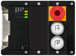 Euchner MGB2-I-MLI-U-YA4E5-KA-L-163651 Interlocking module MGB2-I-MLI (2 pushbuttons, emergency stop, door hinge on left)