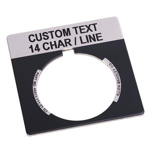Allen Bradley 800T-X559E 30mm 800T Grey Custom Text Legend Plate