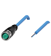 Pepperl+Fuchs V1-G-N-2M-PUR Female cordset single-ended M12 straight A-coded, 2-pin, PUR cable blue, NAMUR