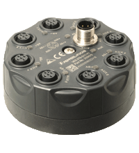 Pepperl+Fuchs VAZ-2T8-G11-V1 Splitter box, M12, AS interface and auxiliary voltage to eight M12 connectors