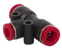 Norgren C006A0604 Pneufit C Push-in fitting, Union tee, Unequal, 6mm, 4mm