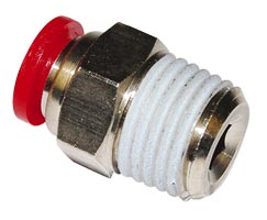 Norgren C01250638 Pneufit C Push-in fitting, Adaptor, Straight, External/Internal hex, 6mm, R3/8