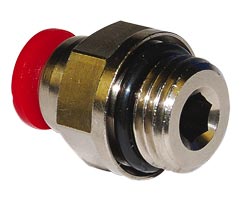 Norgren C02250605 Pneufit C Push-in fitting, Adaptor, Straight, External/Internal hex, 6mm, M5