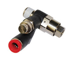 Norgren C02GN0618 Pneufit C Push-in fitting, Flow control and pilot check, 6mm, G1/8, M5