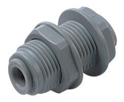 Norgren D20290400 Pneufit D Acetal push-in fitting, Bulkhead union, 1/4