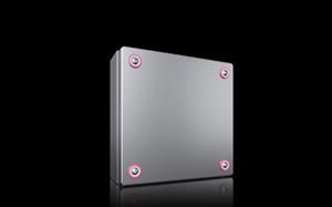 Rittal KX 1562.000 KX Terminal box, WHD: 200x200x80 mm, stainless steel 14301, without mounting plate, with cover, with quick-release fasteners