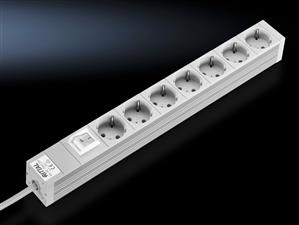 Rittal DK 7240.220 DK Socket strip, CEE 7/3 (type F), 7-way, 250 V, 16 A, LHD: 482,6x44x44 mm, With rocker switch Turkey