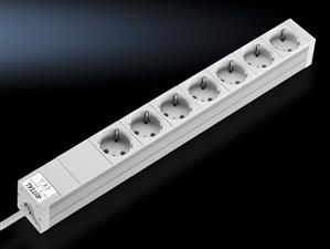 Rittal DK 7240.210 DK Socket strip, CEE 7/3 (type F), 7-way, 250 V, 16 A, LHD: 482,6x44x44 mm, Without switch Turkey