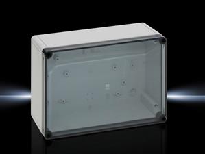 Rittal PK 9520.100 PK Polycarbonate enclosure, WHD: 254x180x90 mm, fibreglass-reinforced polycarbonate, without knockouts, with transparent cover