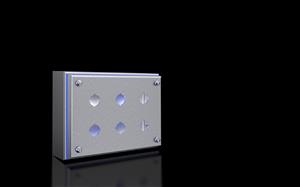 Rittal HD 1686.600 HD switch housing, WxHxD: 160x220x90 mm, stainless steel 14301, 6 switch cut-outs, Ø 225 mm