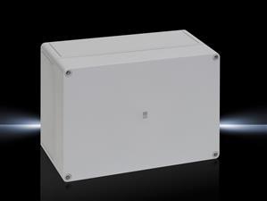 Rittal PK 9521.000 PK Polycarbonate enclosure, WHD: 254x180x111 mm, fibreglass-reinforced polycarbonate, without knockouts, with grey cover