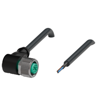 Pepperl+Fuchs V11-W-BK10M-PUR-ABG Female cordset single-ended M12 angled A-coded, 3-pin, PUR cable black, shielded