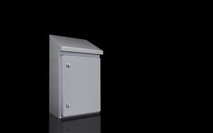 Rittal HD 1304.600 HD Compact enclosure, WxHxD: 310x430(H1)x549(H2)x210 mm, stainless steel, 14301, with mounting plate, with hinged door and silicone seal