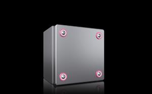 Rittal KX 1564.000 KX Terminal box, WHD: 150x150x120 mm, stainless steel 14301, without mounting plate, with cover, with quick-release fasteners