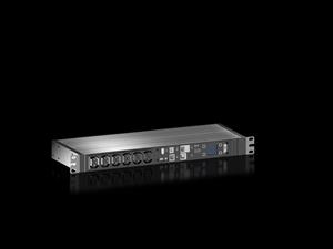 Rittal DK 7979.202 DK PDU metered, compact basic power distribution incl energy measurement per Phase, with network interface and display, WLD: 450x44x144 mm, IEC 60320: 6 x C13