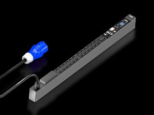 Rittal DK 7979.210 DK PDU metered, compact basic power distribution incl energy measurement per phase, with network interface and display, WLD: 44x845x70 mm, IEC 60320: 12 x C13, 1 x C19