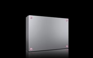 Rittal KX 1569.000 KX Terminal box, WHD: 400x300x120 mm, stainless steel 14301, without mounting plate, with cover, with quick-release fasteners