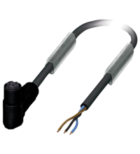 Pepperl+Fuchs V3-WR-5M-PUR Female cordset single-ended M8 snap-lock angled A-coded, 3-pin, PUR cable grey