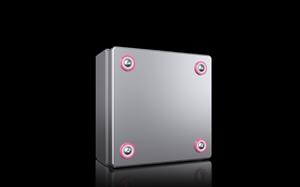 Rittal KX 1560.000 KX Terminal box, WHD: 150x150x80 mm, stainless steel 14301, without mounting plate, with cover, with quick-release fasteners