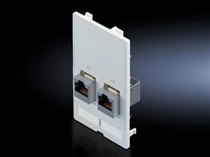 Rittal SZ 2482.560 SZ Interface flap, modular, interface inserts, 2 x RJ 45, jack/jack, Cat 5e