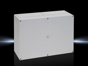 Rittal PK 9523.000 PK Polycarbonate enclosure, WHD: 360x254x111 mm, fibreglass-reinforced polycarbonate, without knockouts, with grey cover