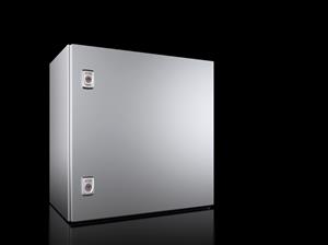 Rittal AX 1013.000 AX Compact enclosure, WHD: 500x500x300 mm, stainless steel 14301, with mounting plate, single-door, with two cam locks