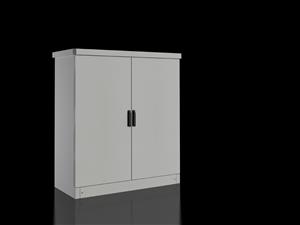 Rittal CS 9784.540 Outdoor Basic enclosure, WHD: 1200x1200x500 mm, aluminium, with 100 mm transport plinth and rain canopy, two doors at the front