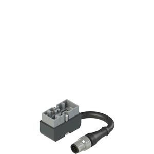 Pizzato VN CM11DM0.2 Metal connector with cable and M12 connector, cable length 02 m, 1NO+1NC
