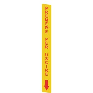 Pizzato VF AP-A1AGR01 Yellow adhesive in PC, rectangular 300x32 mm, red writing 