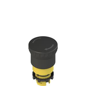 Pizzato E2 1PERZ4511 Black mushroom pushbutton, turn to release Turkey