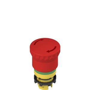 Pizzato E2 1PERZ4731 Turn to release emergency pushbutton with green marking dotted line