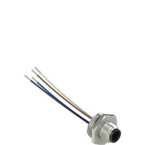 Pizzato VF CNM4PM M12 metallic male wired connector, 4 poles, for PG 13,5 threads