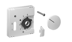 Alre JZ-035.120 Cover set for room thermostat RTBSU-401062 / floor temperature controller RTERU, 55×55, traffic white (RAL9016), gloss