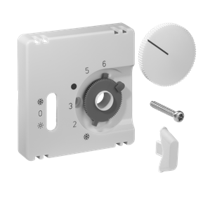 Alre JZ-038.120 Cover set for room thermostat RTBSU, 55×55, traffic/studio white (RAL9016), gloss